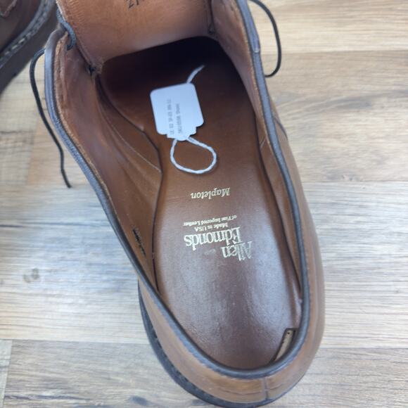 Allen Edmonds Brown Baseball Glove Oil Tanned Leather Mapleton 9D Made in USA - Picture 7 of 8